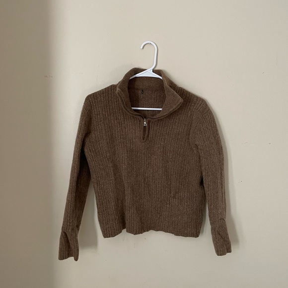 Brown Zip Up Sweater - Picture 1 of 1